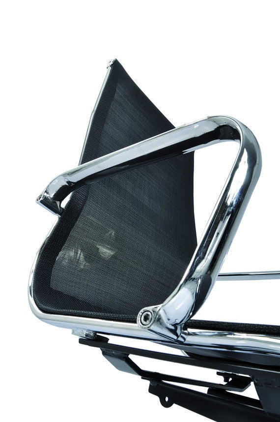 Poltrona ufficio direzionale con schienale alto e braccioli in rete bianca o nera WH