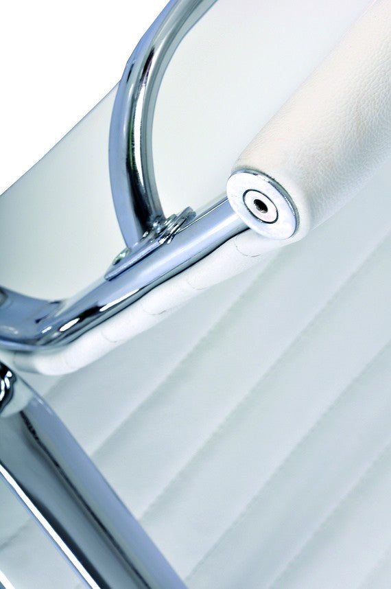 Sedia ufficio direzionale con schienale alto in ecopelle bianca o nera WH