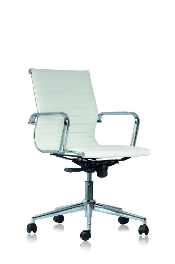 Poltrona presidenziale in ecopelle con schienale basso WH