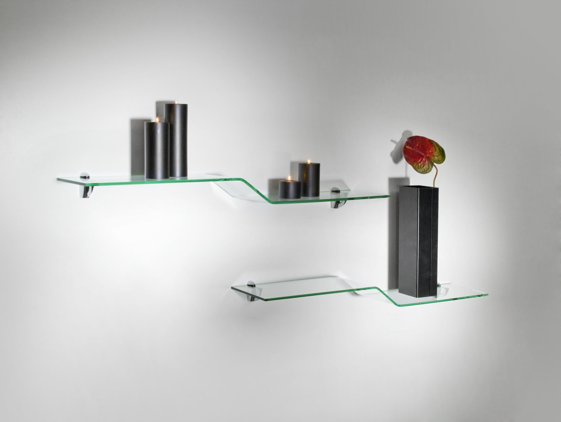 Set di 3 mensole moderne in vetro Alton