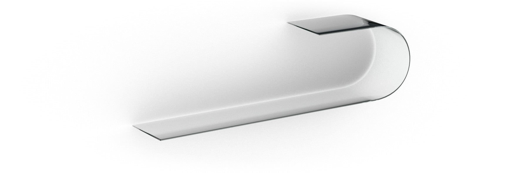 Coppia mensole design in vetro curvo 100 cm Curl