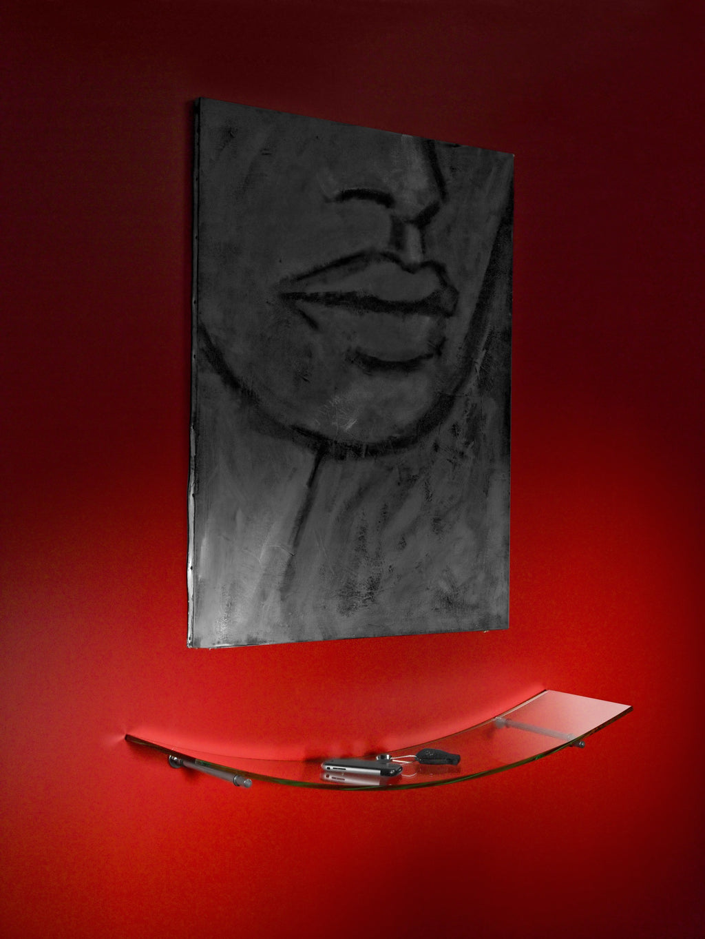 Tre mensole moderne in vetro curvato 80 cm Bow