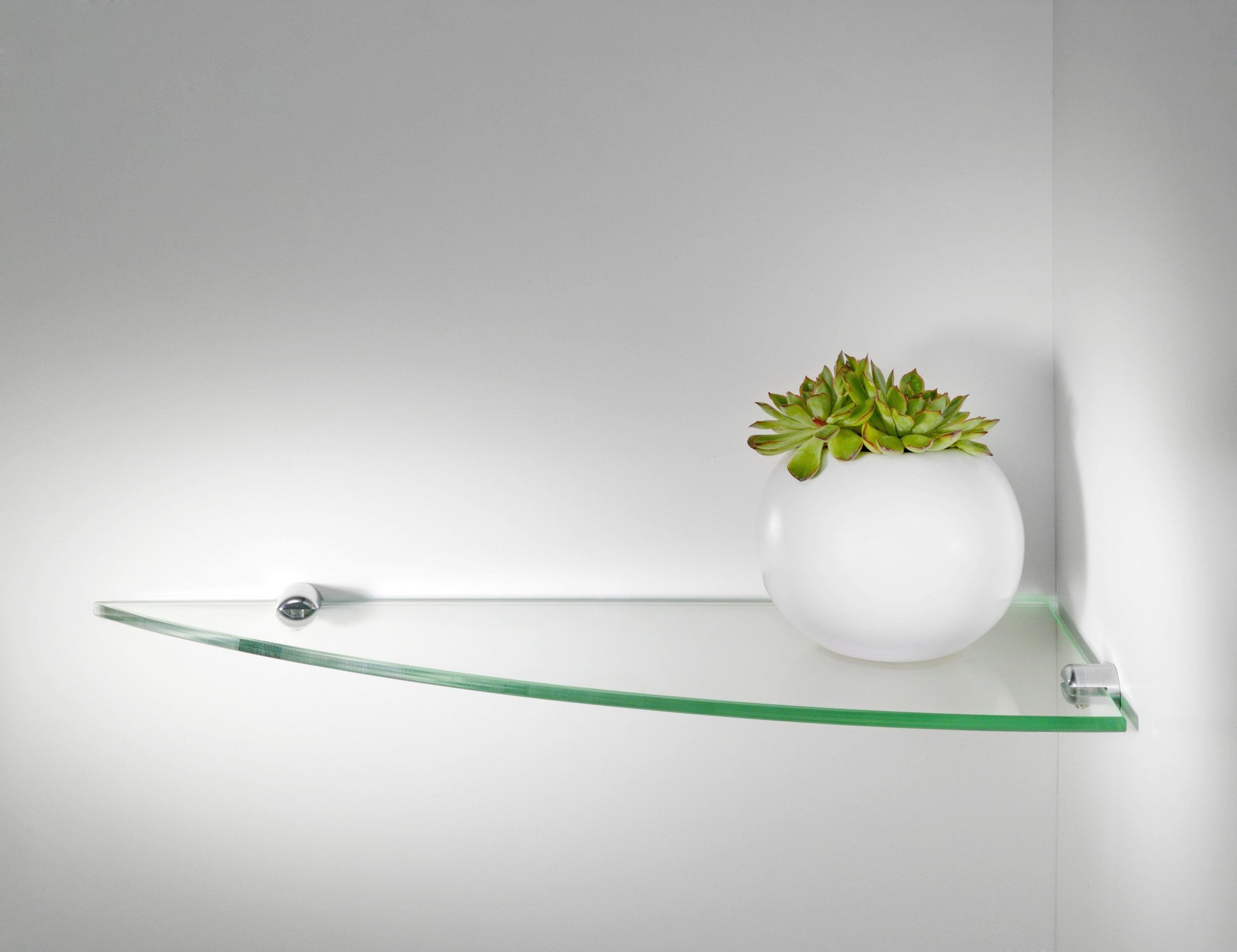 Cinque mensole angolari per cucina in vetro Korner