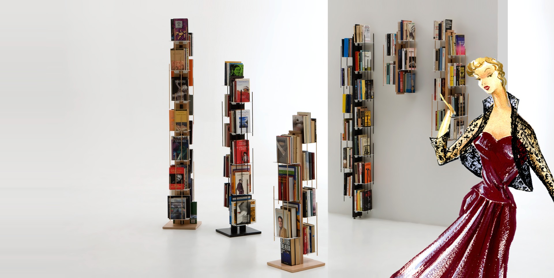 Libreria a colonna da parete Zia Veronica