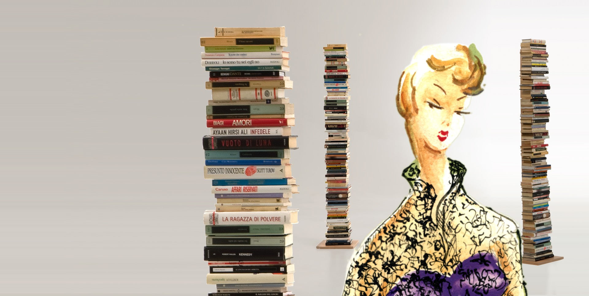 Libreria a muro a colonna Zia Ortensia