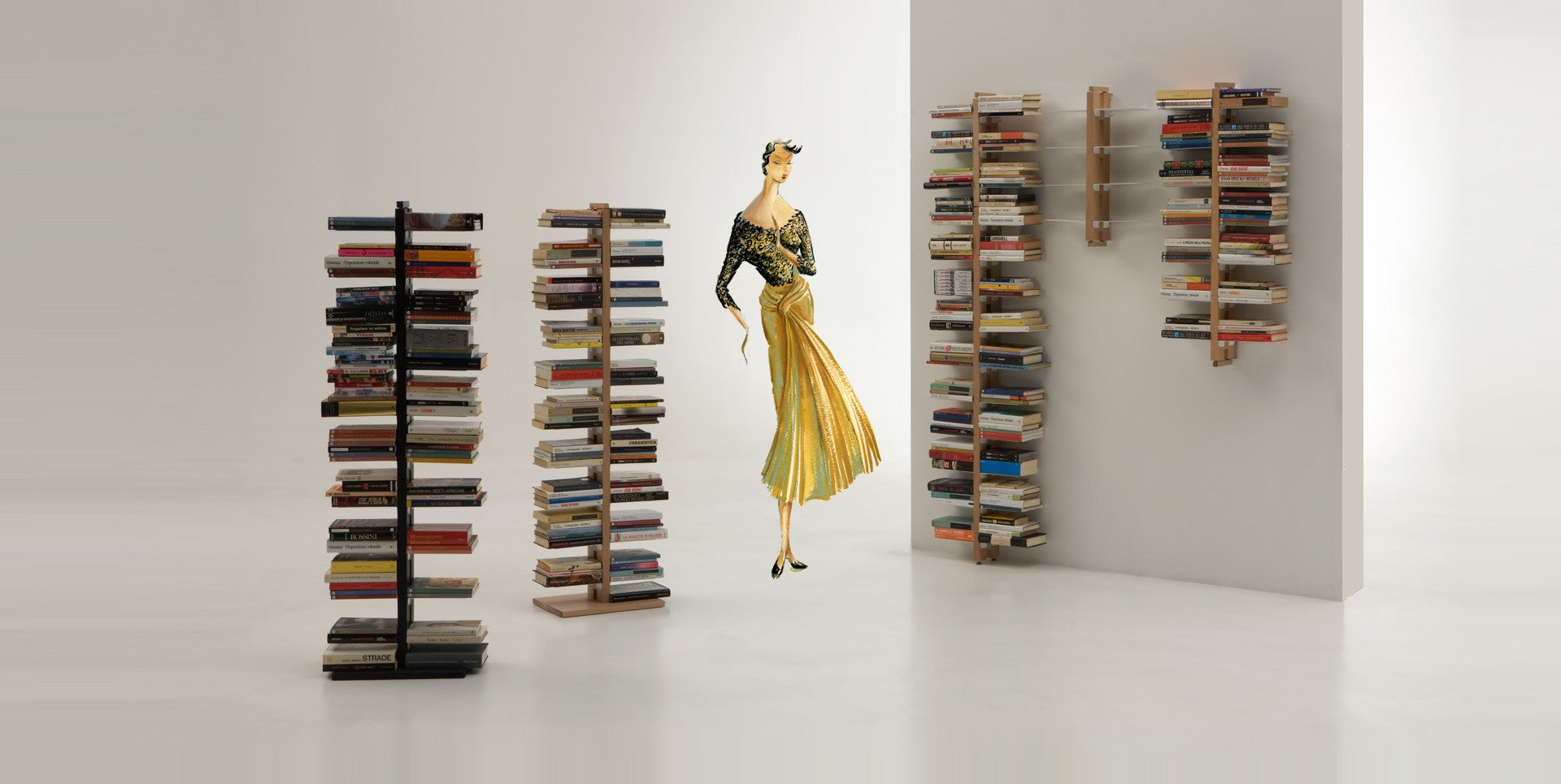 Libreria salvaspazio a muro Zia Bice