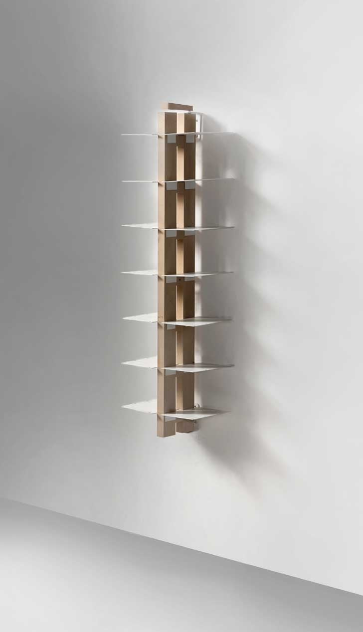 Libreria sospesa a parete in legno Zia Bice