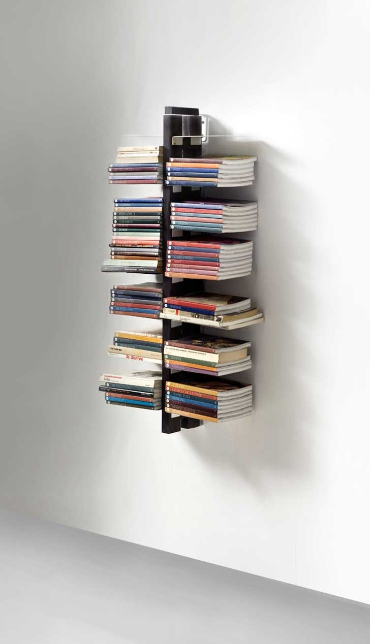 Libreria sospesa a parete in legno Zia Bice