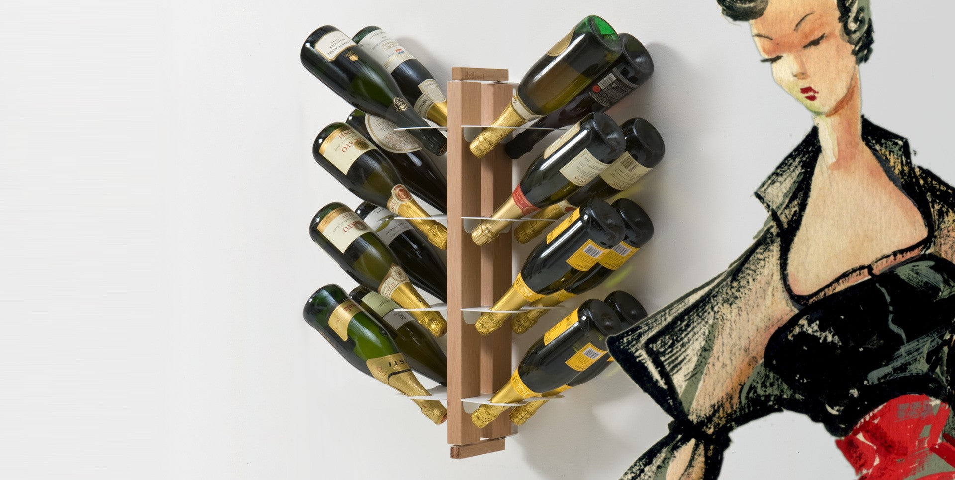 Portabottiglie vino in legno per 8|14|20 bottiglie Zia Gaia Mono