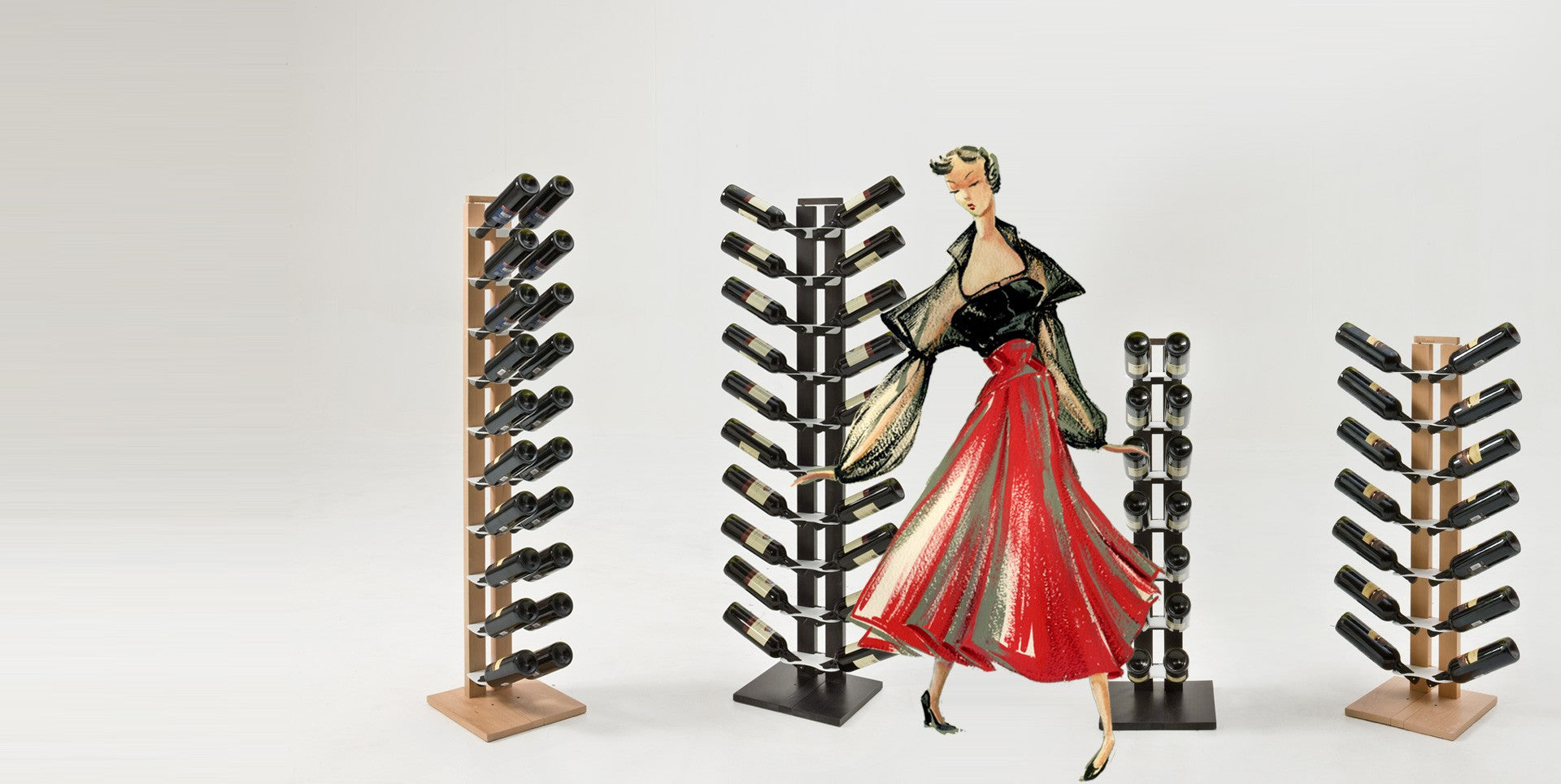 Portabottiglie vino in legno per 8|14|20 bottiglie Zia Gaia Mono