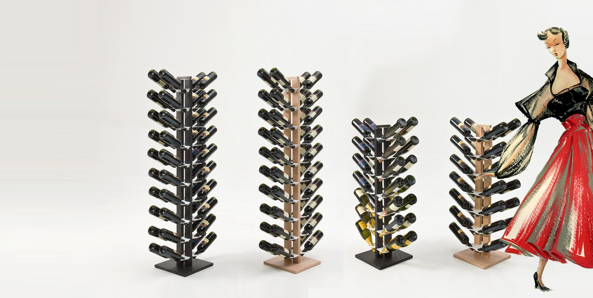 Portabottiglie vino in legno da parete Zia Gaia Mono