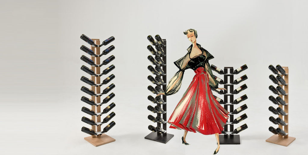 Portabottiglie vino da parete design Zia Gaia Bifacciale