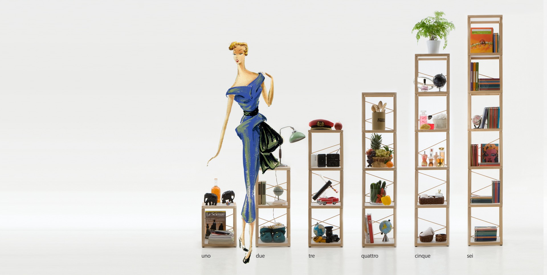 Libreria scaffale componibile Zia Babele Le Torri