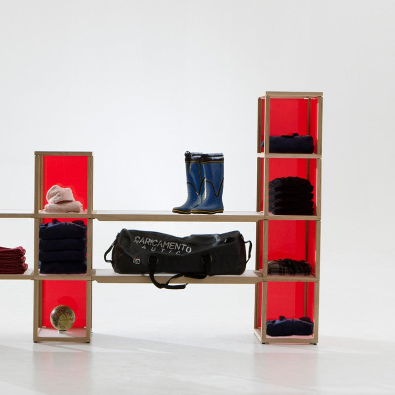 Scaffale per negozio in legno e plexiglass Castelli 2