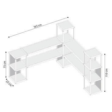 Libreria angolare in rovere naturale Castelli 4