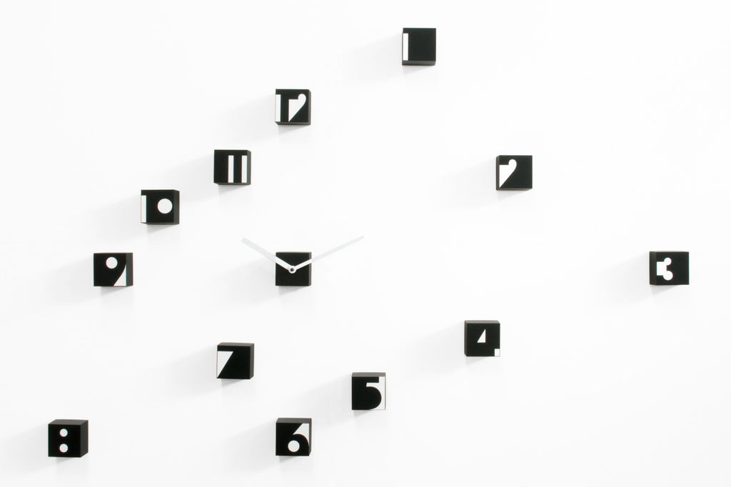 Orologio parete RND_Time Optical a cubetti da fissare a muro