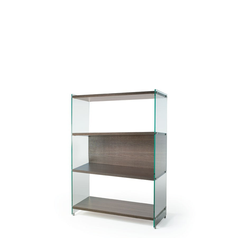 Libreria colonna Tibor126 in vetro e laminato 120 cm