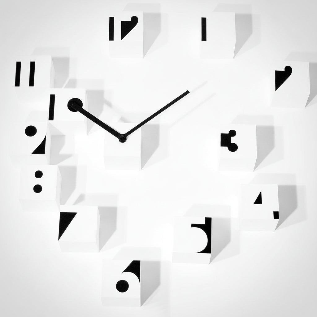 Orologio parete RND_Time Optical a cubetti da fissare a muro
