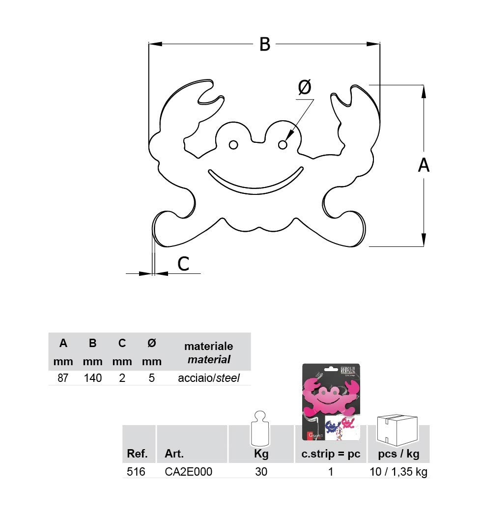 10 appendiabiti in acciaio per cameretta Grankio