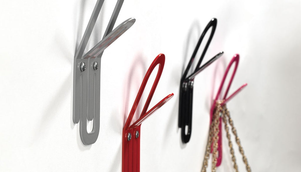 10 appendiabiti da parete a forma di graffetta Clip