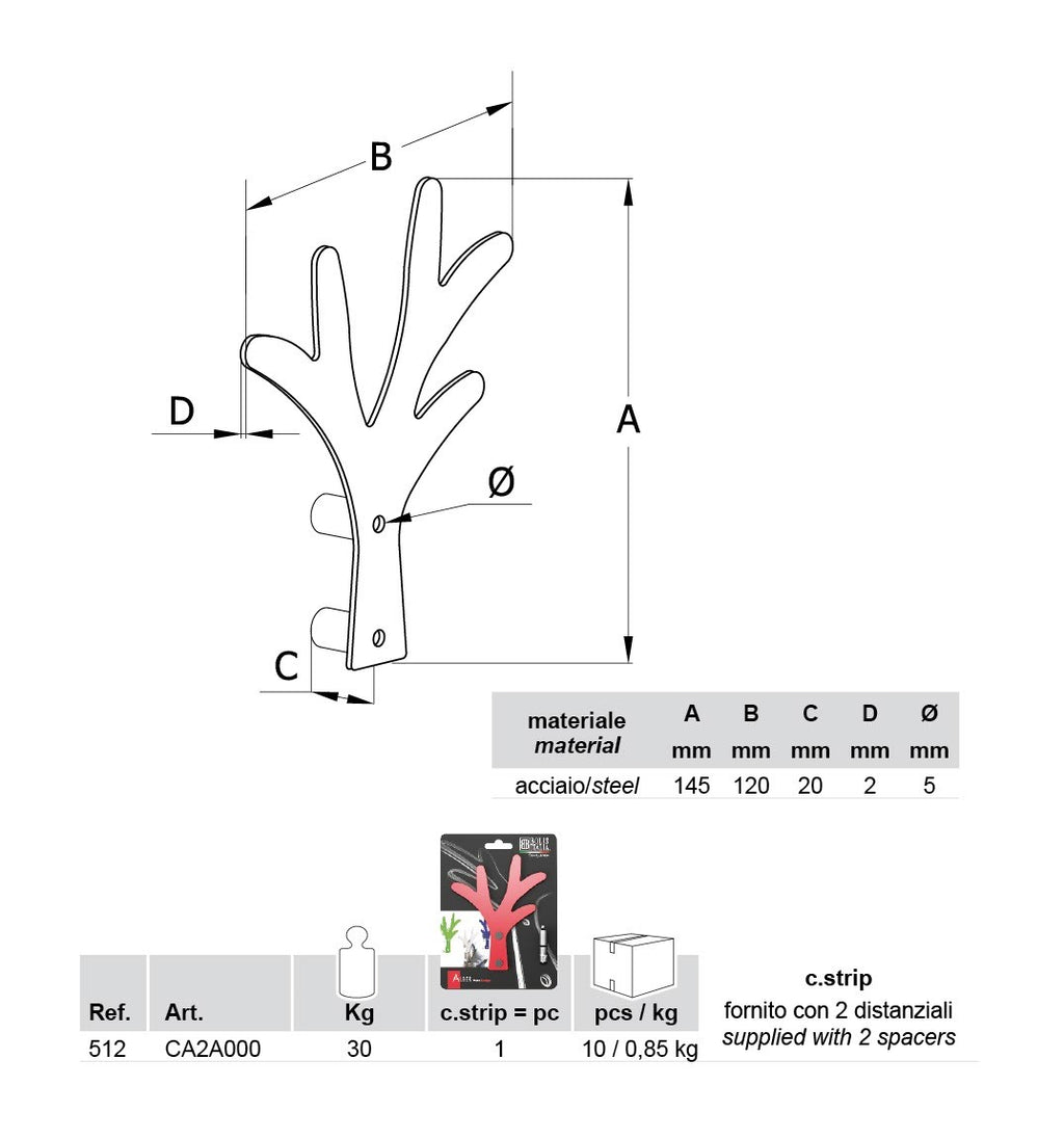 10 appendiabiti da parete Alber