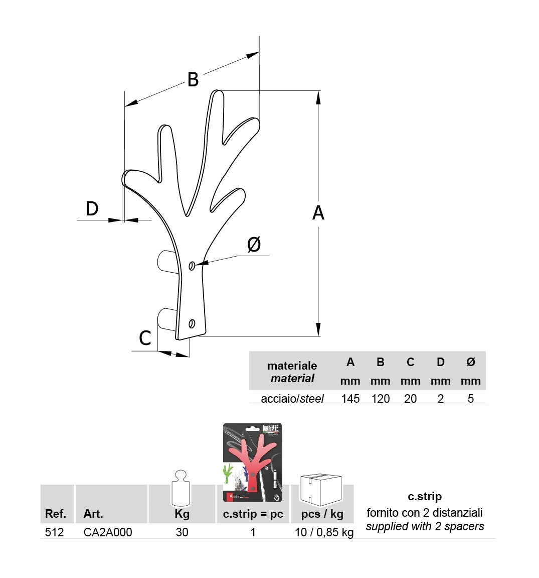 10 appendiabiti da parete Alber