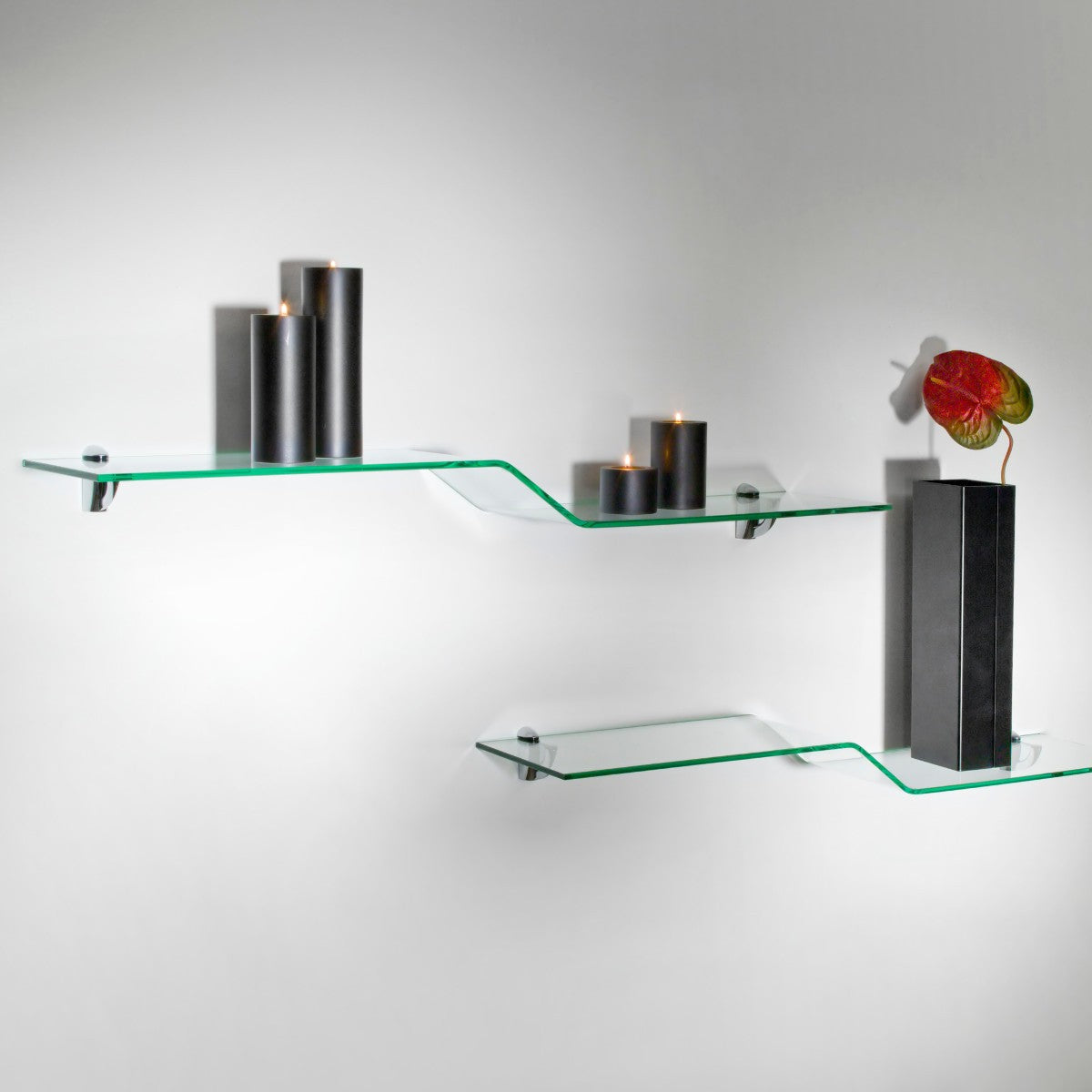 Set di 3 mensole moderne in vetro Alton