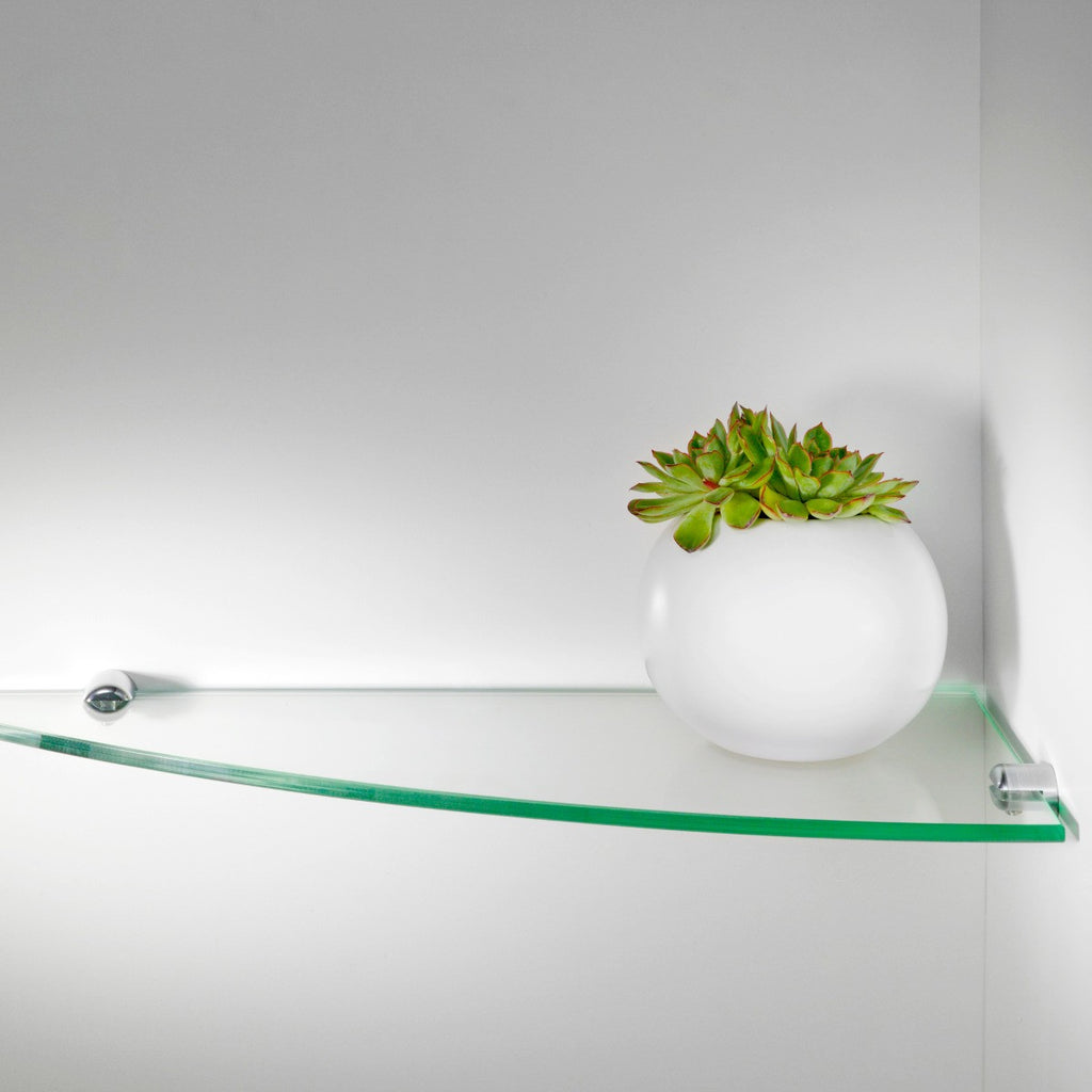 Cinque mensole angolari per cucina in vetro Korner