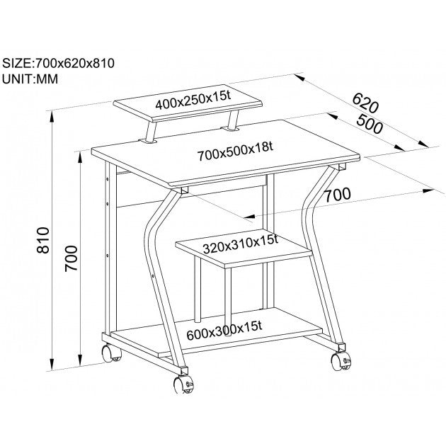 Scrivania per computer salvaspazio Compact 2