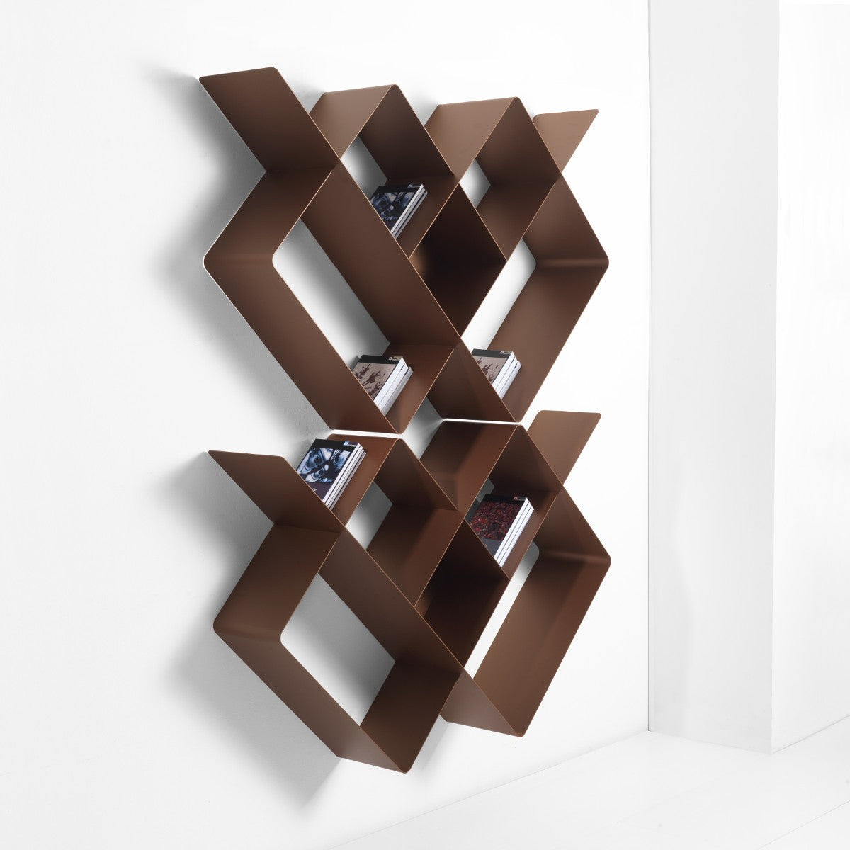 Libreria a parete moderna in acciaio Kreando