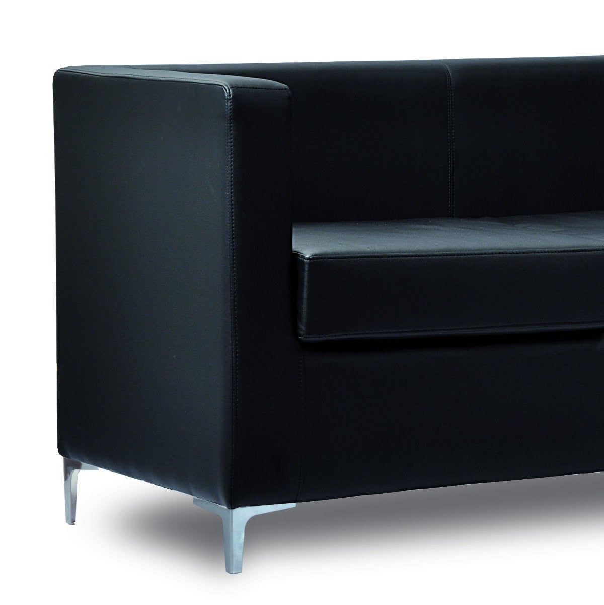 Divano sala attesa imbottito in simil-pelle Cubo