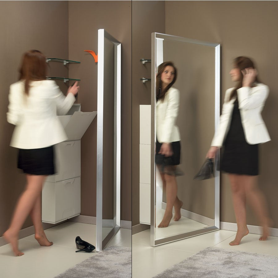 Specchio angolare ad anta in alluminio Angle Vanity