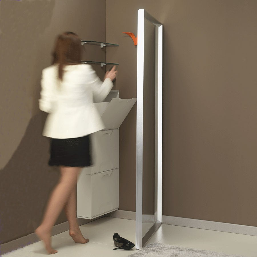 Specchio angolare ad anta in alluminio Angle Vanity