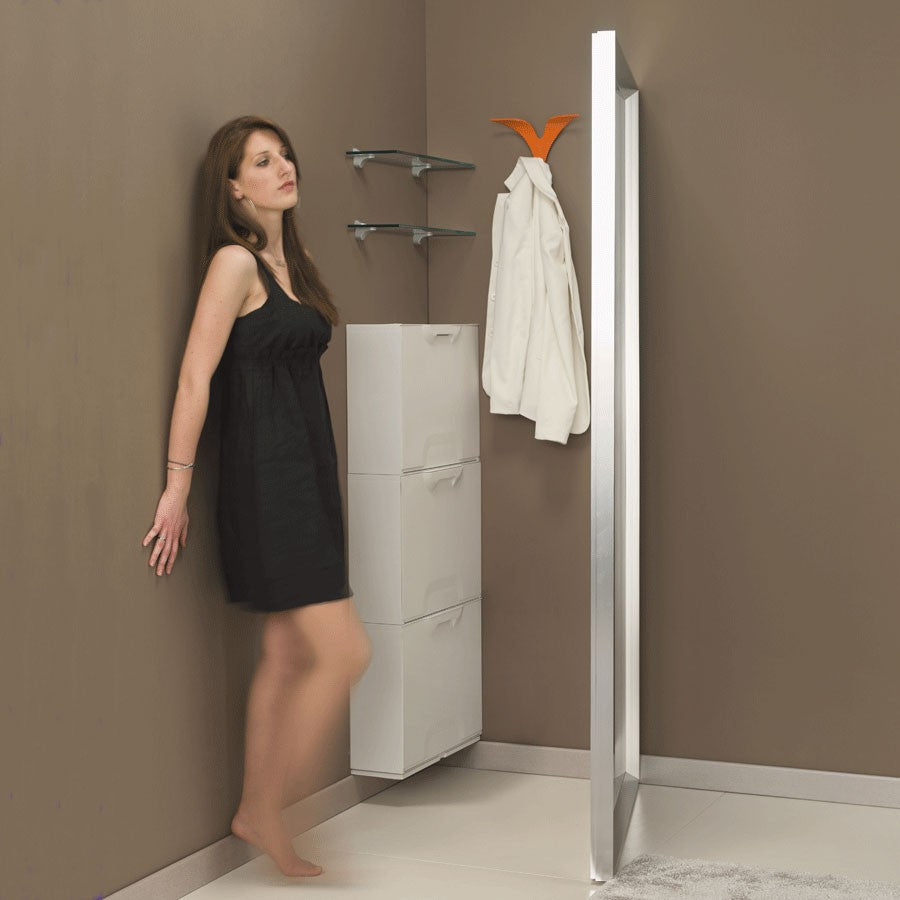 Specchio angolare ad anta in alluminio Angle Vanity