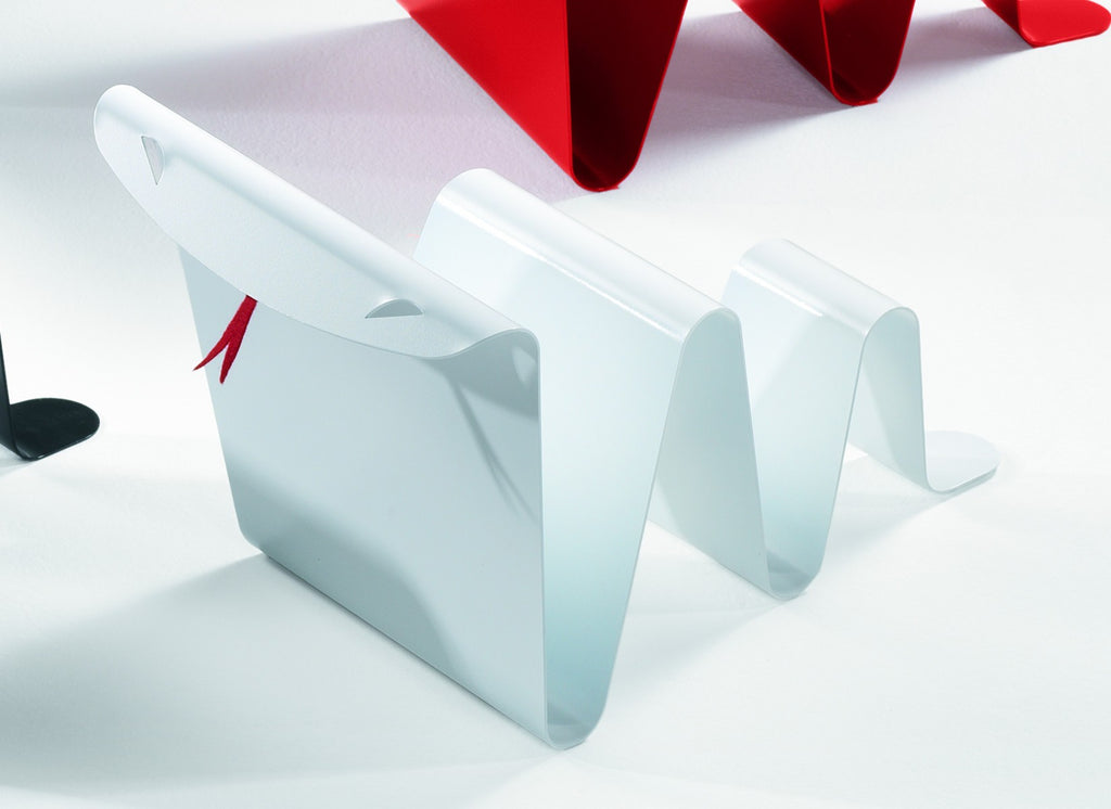 Portariviste design moderno in acciaio Serpe