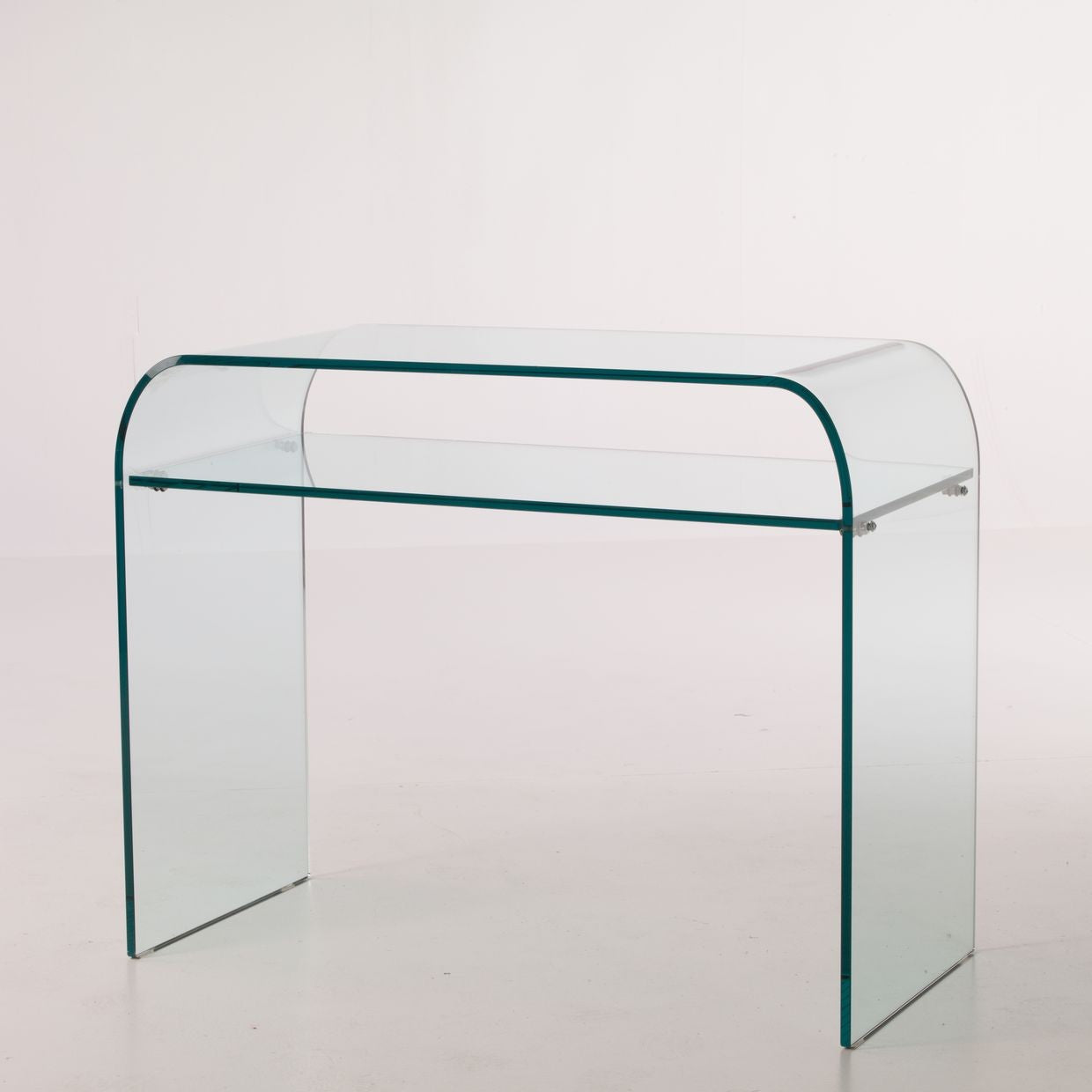Consolle da ingresso in vetro con ripiano Daniel