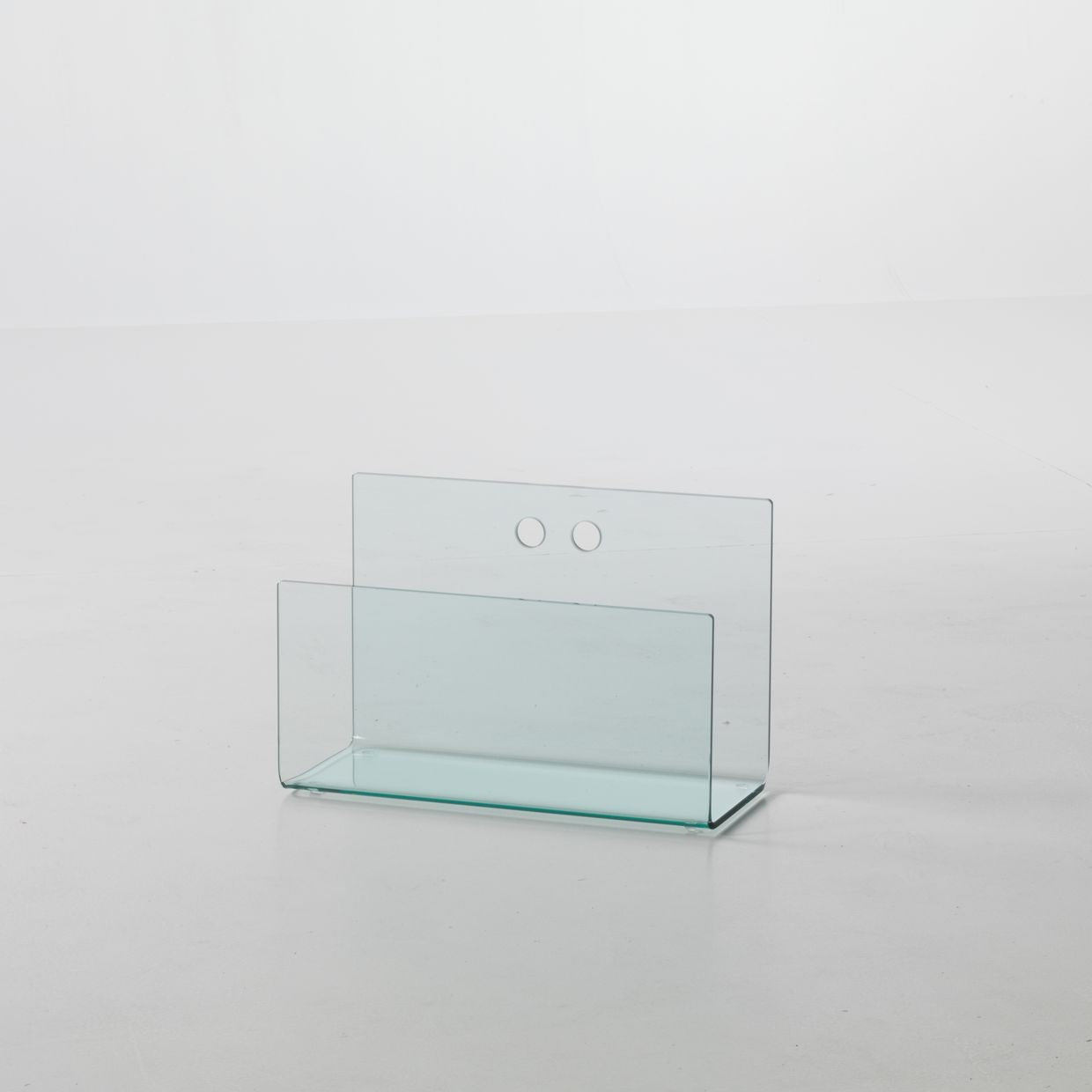 Portariviste in vetro curvato trasparente Sven