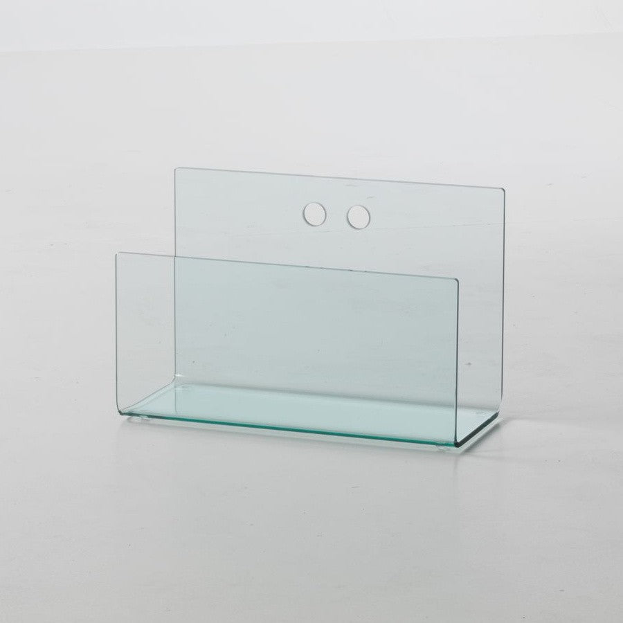 Portariviste in vetro curvato trasparente Sven