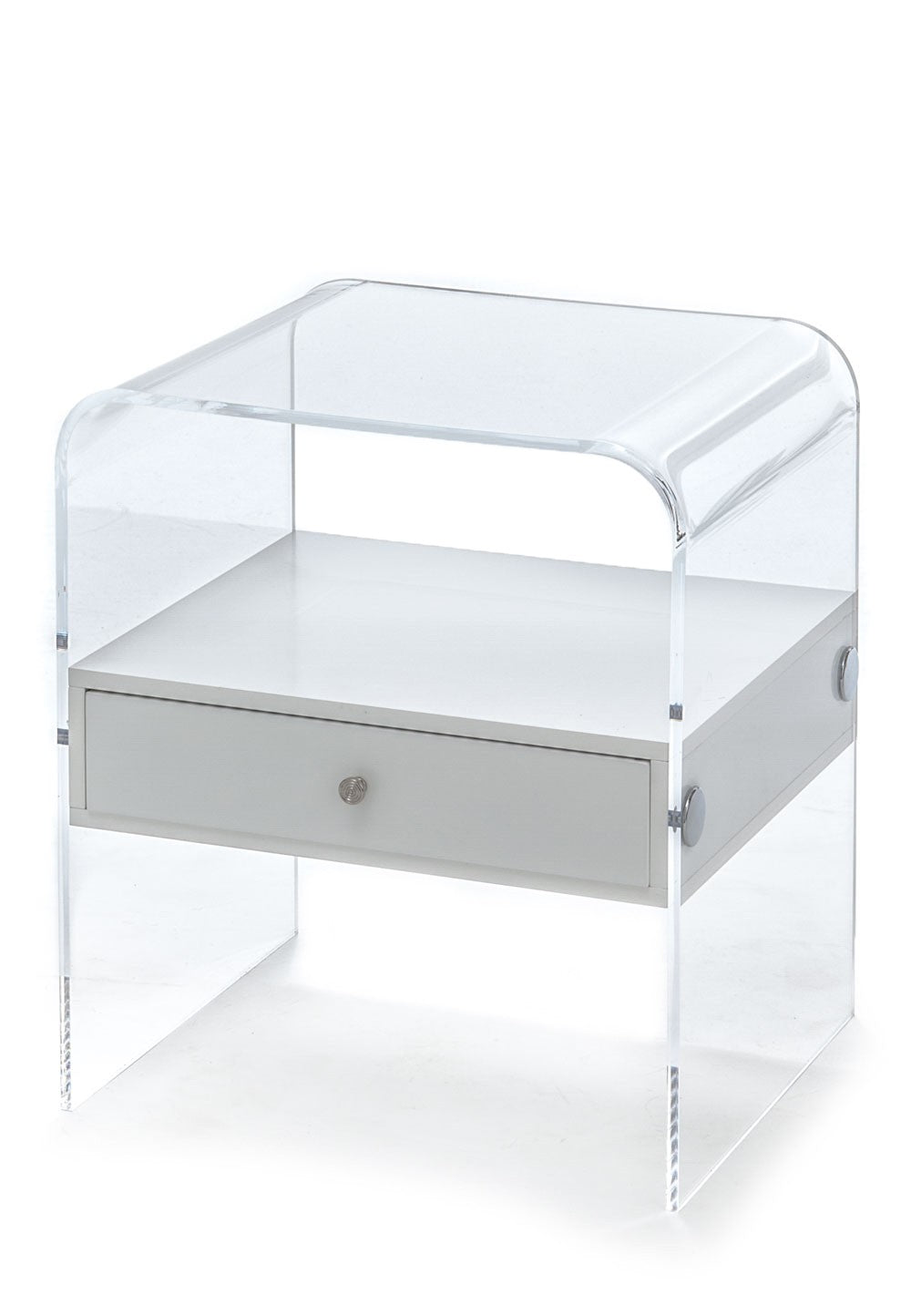 Comodino moderno Almada in plexiglass trasparente