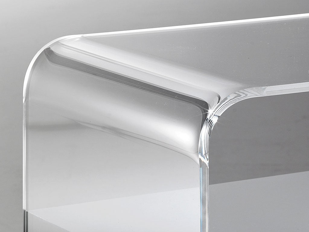 Comodino moderno Almada in plexiglass trasparente