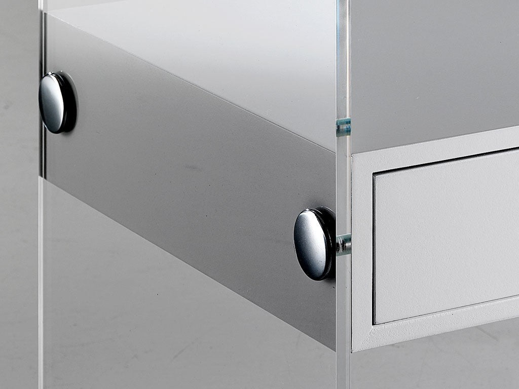 Comodino moderno Almada in plexiglass trasparente