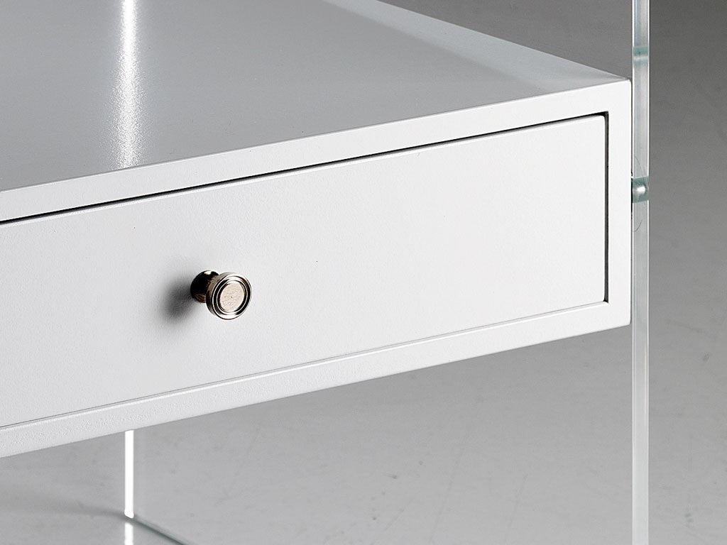 Comodino moderno Almada in plexiglass trasparente