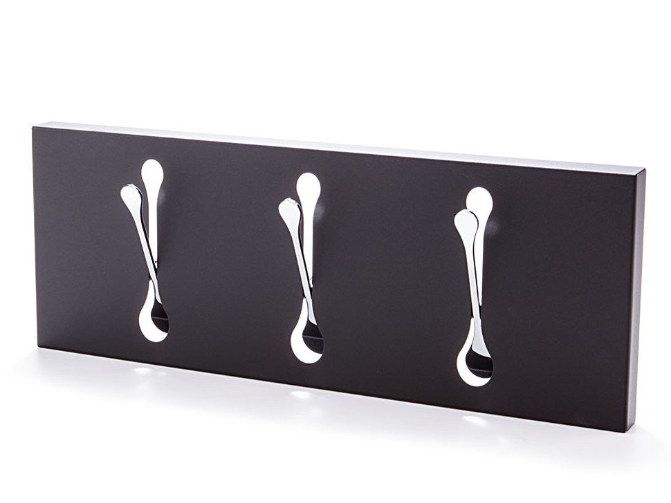 Attaccapanni a muro in metallo Evan 3 Black