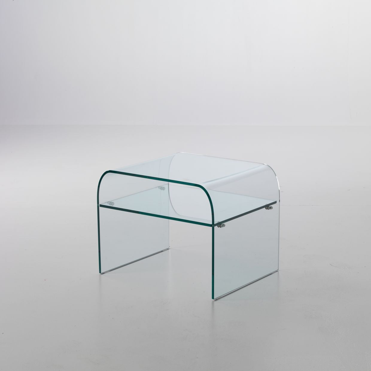 Comodino in vetro curvato temperato Ruben