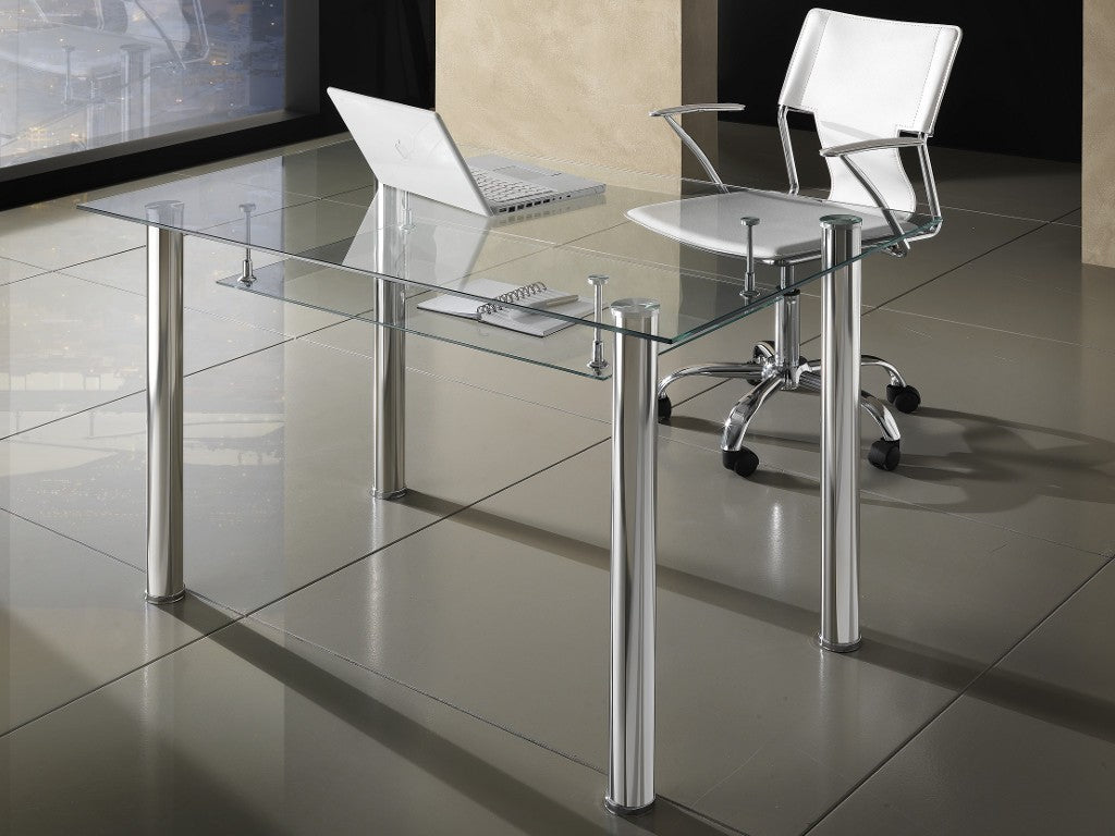 Scrivania moderna Roland per ufficio in vetro 120 x 70 cm