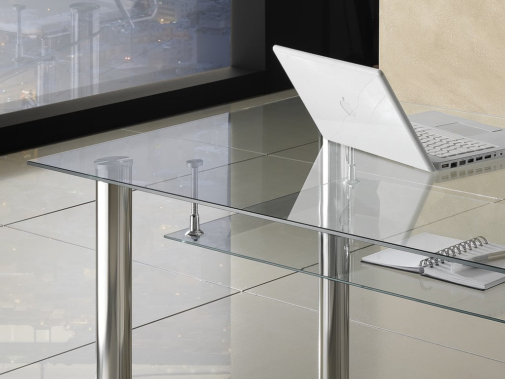 Scrivania moderna Roland per ufficio in vetro 120 x 70 cm