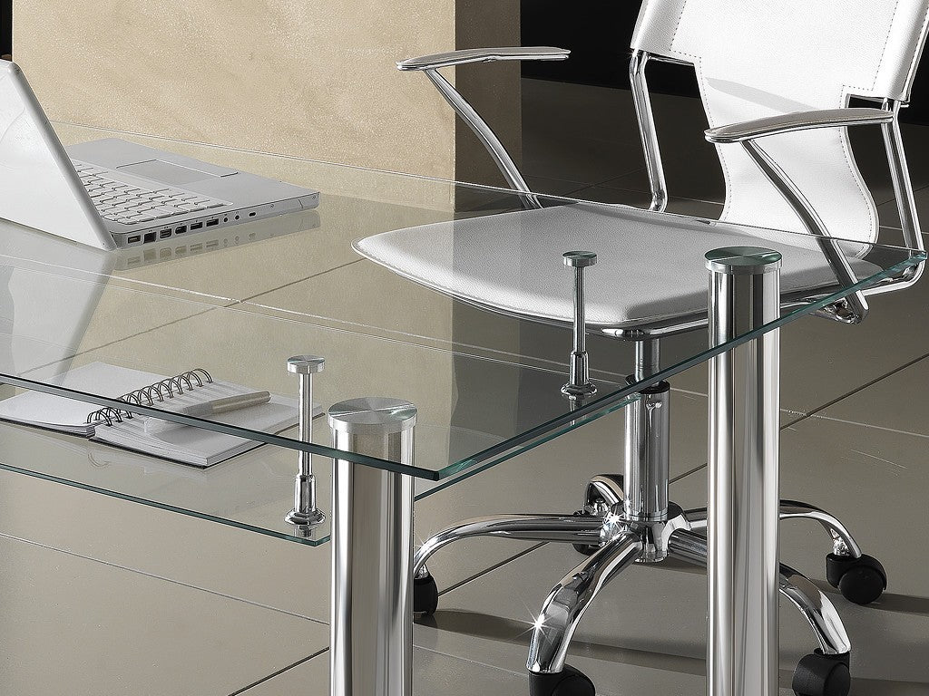 Scrivania moderna Roland per ufficio in vetro 120 x 70 cm