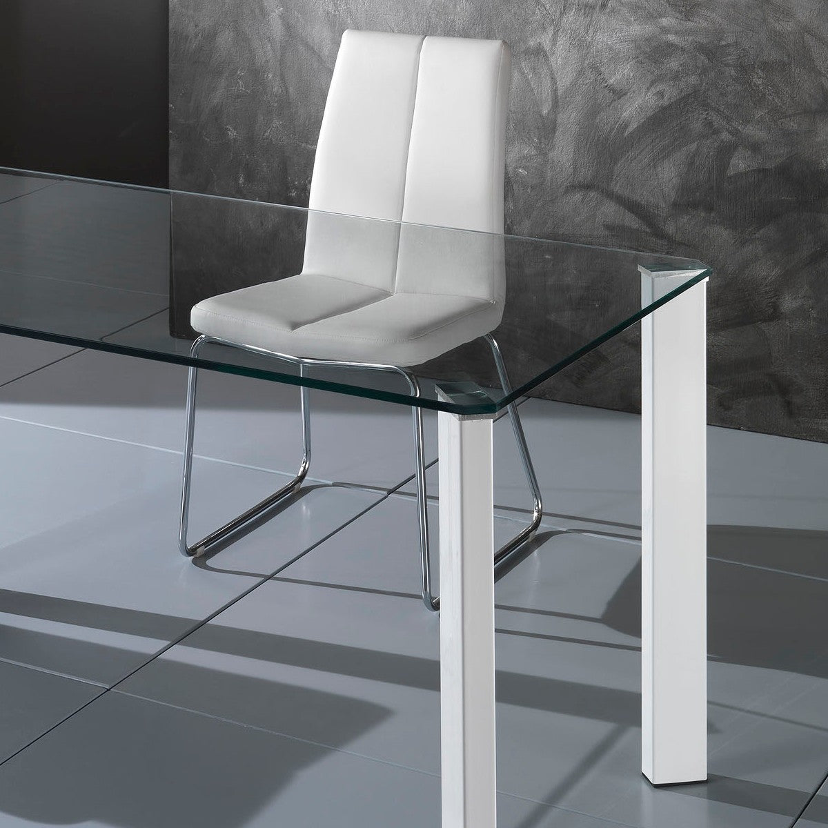 Tavolo scrivania vetro Roxanne per ufficio 140x80cm