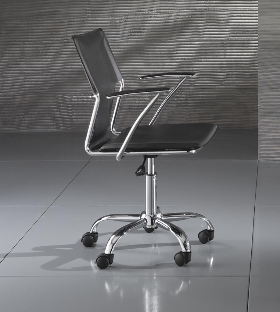Sedia operativa per ufficio in ecopelle nera Syder Black
