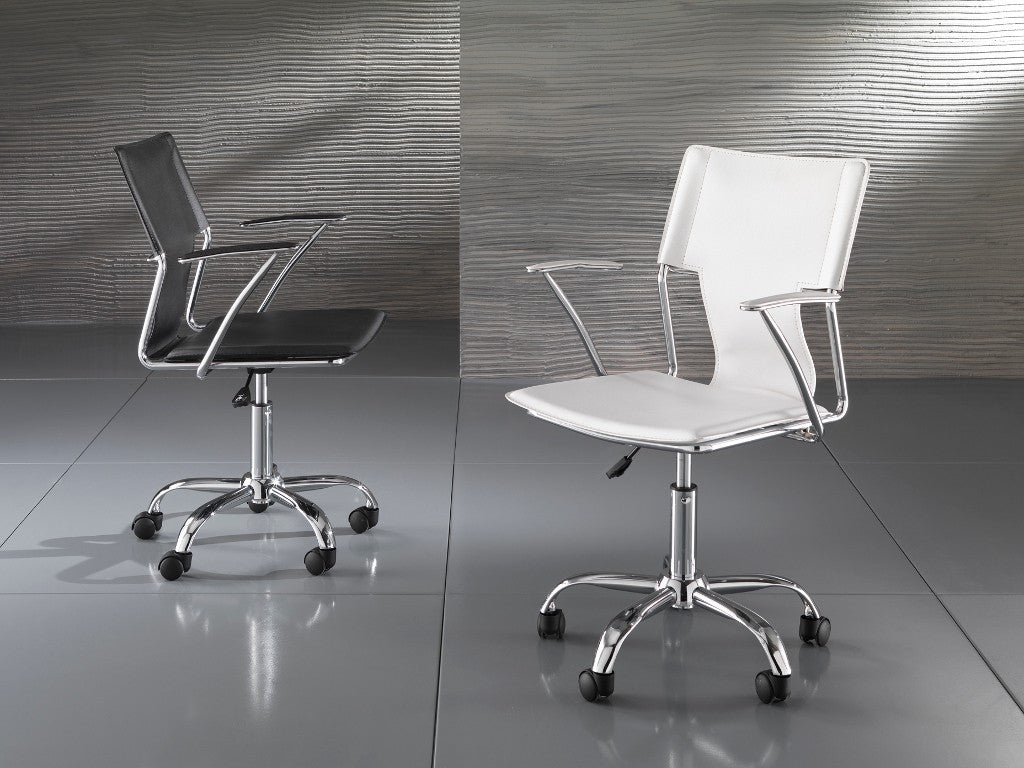 Sedia operativa per ufficio in ecopelle nera Syder Black